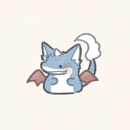 しっぽふわふわドラゴンのフリーアイコン