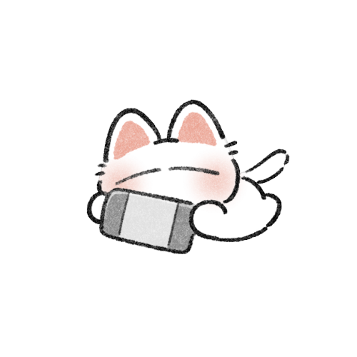 ゲームを楽しむ猫さんのフリーイラスト