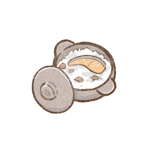 シャケの炊き込みご飯のフリーイラスト