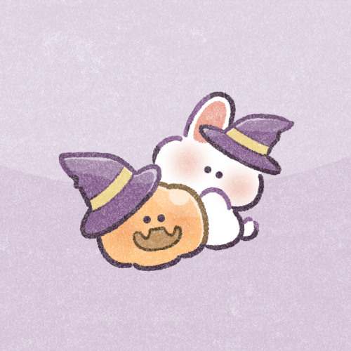 ハロウィンかぼちゃと兎さんのフリーアイコン