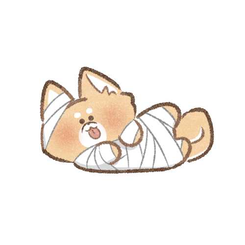 ミイラ男の仮装をした柴犬さんのフリーイラスト