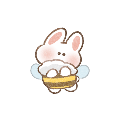 ミツバチの仮装をした兎さんのフリーイラスト