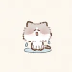 体を洗われてる猫さんのフリーアイコン