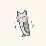 細くなったフクロウ(アフリカオオコノハズク)さんのフリーアイコン