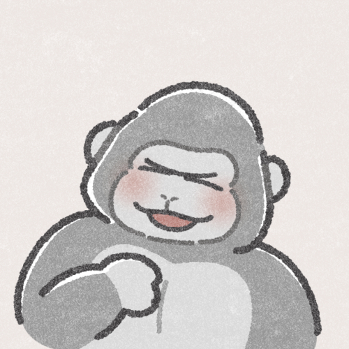 頼もしいゴリラさんのフリーアイコン
