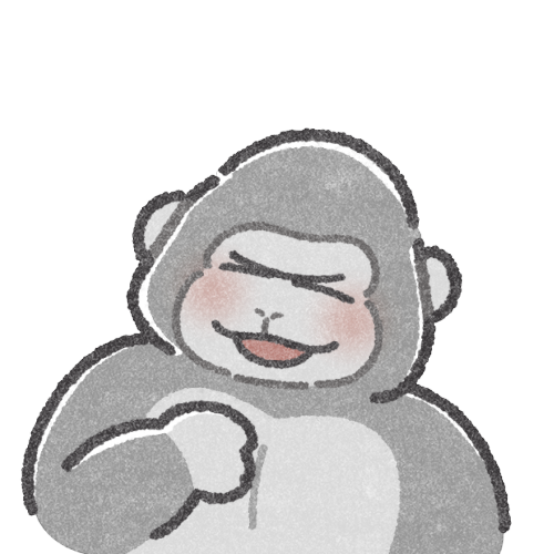 頼もしいゴリラさんのフリーイラスト