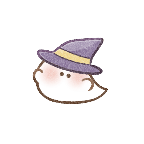 魔女帽をかぶったおばけさんのフリーイラスト