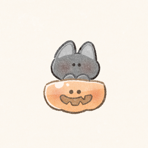 カボチャに入った黒猫さんのフリーアイコン