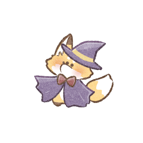 魔女っ子きつねさんのフリーイラスト